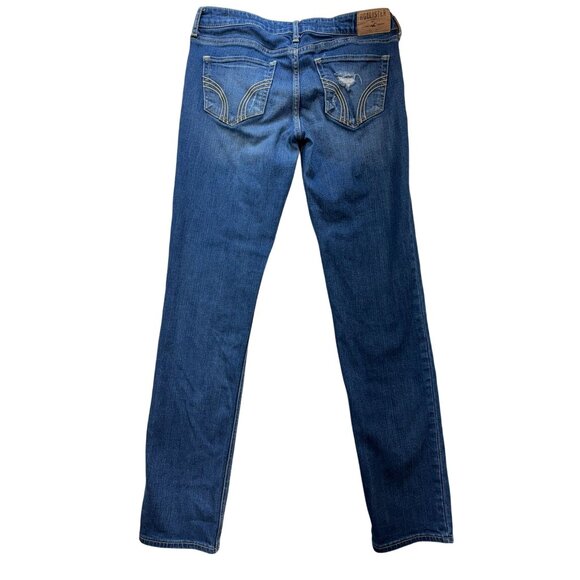 Hollister Womens Distressed Skinny Jeans W27 L33 Blue Denim - Picture 8 of 13